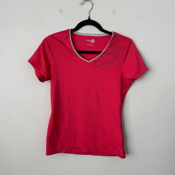Rossignol Red Short Sleeve V Neck Active Wear Tee Women’s Size M - Picture 1 of 9